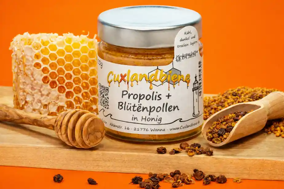 Propolis und Blütenpollen in Honig